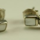 Sterling Onyx & Mother Of Pearl Earrings