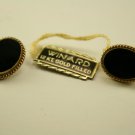 Vintage Winard gold filled earrings with Onyx, Original Tag !