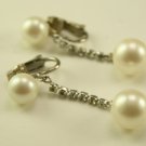 Vintage Richelieu Rhinestone & Faux Pearl Earrings, clip on