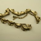 Gold tone Necklace with Rhinestones, signed Duane