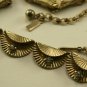 Gold tone Necklace with Rhinestones, signed Duane
