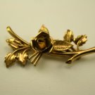 Vintage Pegasus Coro Gold Tone Rose Pin