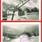 Set of 8 Antique JAPAN Japanese Postcards w/ Holder Kintai Bridge, Iwakuni in 1927#EC51
