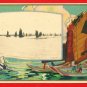 Antique Japanese Art Postcard South Manchuria Railway Yalu River Boat China Pre-WW2 #EF14