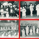 Set of 4 Vintage JAPAN Japanese Postcards WW2 Home front Geisha Military Family #EG100
