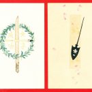 1900s Set of 2 JAPAN Japanese Postcards Original Art Hand-Painted Sword Brush Wreath #EAH3 1900s Set of 2 JAPAN Japanese Postcards Original Art Hand-Painted Sword Brush Wreath #EAH3