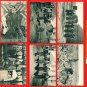 Set of 8 Antique JAPAN Postcards Folder AINU Tribe Japanese Native People Tattoo Women #EC76