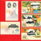 Set of 5 Antique JAPAN Japanese Art Nouveau Postcards Emperor Meiji Shinto Shrine #EE16