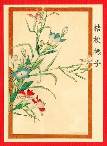1908 JAPAN Japanese Art Postcard KOKKEI SHINBUN Bellflower Pink Flower  #EAK58