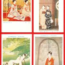 Set of 4 Antique JAPAN Japanese Art Artist Postcards Geisha Beauties #EA171 Set of 4 Antique JAPAN Japanese Art Artist Postcards Geisha Beauties #EA171