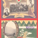 1908 Set of 2 JAPAN Japanese Art Nouveau Postcards Folder Red Cross General Conference #ERC11