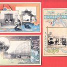 1915 Set of 3 JAPAN Japanese Art Nouveau Postcards w/ Folder Enthronement Taisho Commemoration #EO37 1915 Set of 3 JAPAN Japanese Art Nouveau Postcards w/ Folder Enthronement Taisho Commemoration #EO37