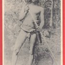 Antique Japanese Postcard Malaysia Senoi Sakai Native Aborigine Poisoned Spear #EF45