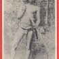 Antique Japanese Postcard Malaysia Senoi Sakai Native Aborigine Poisoned Spear #EF45
