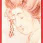 1900s Set of 2 JAPAN Japanese Hand Painting Original Art Postcards Beauty Woman #EAH8