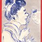 1900s Set of 2 JAPAN Japanese Hand Painting Original Art Postcards Beauty Woman #EAH8