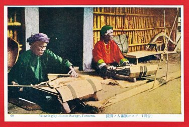 Antique Postcard FORMOSA Taiwan Under Japanese Rule Pre-WW2 Bunun Women Waving #EF46