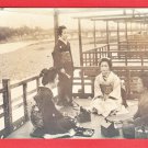 1900s Antique JAPAN Japanese RPPC Real Photo Postcard Geisha Maiko Kyoto River #EG110