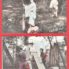 Set of 2 Antique JAPAN Japanese Postcards Hand Colored Geisha Girls Garden Pond Kimono #EG117 Set of 2 Antique JAPAN Japanese Postcards Hand Colored Geisha Girls Garden Pond Kimono #EG117