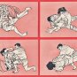 Antique JAPAN Japanese Art 4 Postcards Self-defense Martial Arts Jujutsu Judo Man Woman #EA221