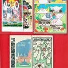 1929 Set of 5 JAPAN Japanese Art Postcards Folder Industrial Exhibition in Hiroshima #EOE19