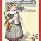1922 Antique JAPAN Japanese Advertising Art Postcard Beer Company German Girl #EOA58