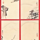 Set of 4 Antique JAPAN Japanese Art Postcards Woodblock Prints Snow Mountain Old Camera #EAW111
