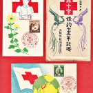 1939 Set of 2 Antique JAPAN Japanese Art Postcards Folder Woodblock Prints Red Cross Nurse #ERC12
