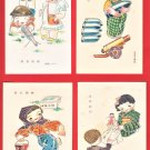 Set of 4 JAPAN Japanese Propaganda Art Postcards Kids Children Playing War Military Mail WW2 #EM210 Set of 4 JAPAN Japanese Propaganda Art Postcards Kids Children Playing War Military Mail WW2 #EM210