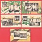 Set of 5 Antique JAPAN Japanese Art Nouveau Postcards Medical School Heart Flowers #EO31