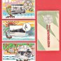 1917 Set of 3 JAPAN Japanese Art Deco Postcards w/ Folder Industrial School #EO32