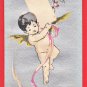 1900s Antique JAPAN Japanese Postcard Silver Angel Baby Boy #EA228