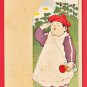1900s Antique JAPAN Japanese Art 2 Postcards Baby Boy Elephant Toy Salute #EA229