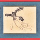 1936 JAPAN Japanese Art Postcard Woodblock Print Mouse Daikon Radish New Year Greetings #EAW132