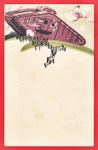 Antique JAPAN Japanese Art Postcard Army Tank Military Mail #EM222