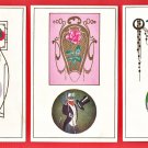 Set of 3 Antique JAPAN Japanese Art Deco 3 Postcards Dogs #EA246