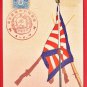 1934 JAPAN Japanese Propaganda Art 2 Postcards Woodblock Prints Folder Army Maneuvers #EM226