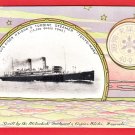 1907 JAPAN Japanese Art Postcard Passenger Cargo Liner Ship Launching Mitsubishi "TENYO MARU" #ET8