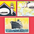 Set of 3 JAPAN Japanese Art Postcards O.S.K. Ocean Liner M.S. "SANTOS MARU" Ship Boat #ET9 Set of 3 JAPAN Japanese Art Postcards O.S.K. Ocean Liner M.S. "SANTOS MARU" Ship Boat #ET9