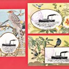 1924 Set of 3 JAPAN Japanese Art Postcards Folder N.Y.K. Ocean Liner S.S. "KUMANO MARU" #ET11