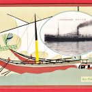 Antique JAPAN Japanese Art Postcard O.S.K. Ocean Liner S.S. "AFRICA MARU" Ship #ET14