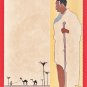1900s Antique JAPAN Japanese Art Postcard Egyptian Man Egypt Camels Hieroglyph #EA260