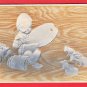 1912 JAPAN Japanese Embossed Art 2 Postcards Mouse Mice Boy Painter #EA262