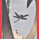 Antique JAPAN Japanese Art Postcard Anchor Dragonfly Cherry Blossoms #EA288
