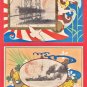 1912 JAPAN Japanese Art 2 Postcards Navy Battleship "Settsu" Launching #EM241