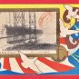 1912 JAPAN Japanese Art 2 Postcards Navy Battleship "Settsu" Launching #EM241