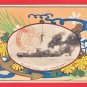 1912 JAPAN Japanese Art 2 Postcards Navy Battleship "Settsu" Launching #EM241