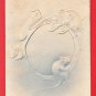 Antique JAPAN Japanese Art Postcard New Year Card Embossed Mouse Mice #EA313