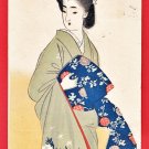 1909 Antique JAPAN Japanese Art Postcard Geisha Woman Beauty Kimono Obi #EA333 1909 Antique JAPAN Japanese Art Postcard Geisha Woman Beauty Kimono Obi #EA333