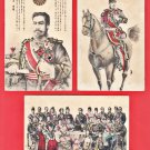 Set of 3 Antique JAPAN Japanese Hand Colored Postcards Emperor Meiji Portrait Imperial Family #EE31